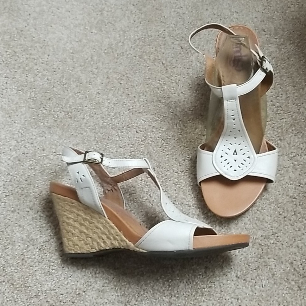 White wedge sandals
